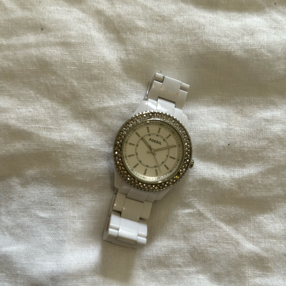 Fossil white lacquer watch
